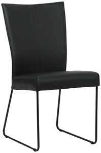 SHOPX HUISCOLLECTIE Zwarte leren industriële eetkamerstoel Mate - Hermes Leer Nero (zwart leer)