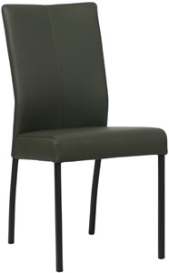 SHOPX HUISCOLLECTIE Donkergroene leren moderne eetkamerstoel Comfort - poot vierkant zwart - Hermes Leer Verde (donkergroen leer)