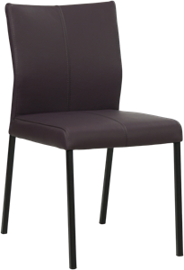SHOPX HUISCOLLECTIE Donkerpaarse leren moderne eetkamerstoel Basic - poot vierkant zwart - Toledo Leer Merlin (donkerpaars leer)