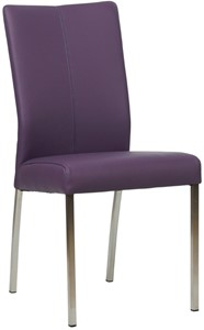 SHOPX HUISCOLLECTIE Paarse leren moderne eetkamerstoel Comfort - poot vierkant rvs - Toledo Leer Aubergine (paars leer)
