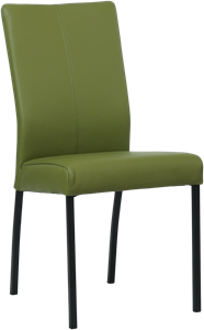 SHOPX HUISCOLLECTIE Groene leren moderne eetkamerstoel Comfort - poot vierkant zwart - Toledo Leer Apple Green (groen leer)