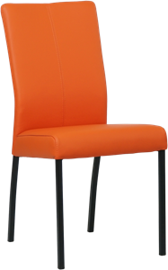 SHOPX HUISCOLLECTIE Oranje leren moderne eetkamerstoel Comfort - poot vierkant zwart - Toledo Leer Orange (oranje leer)