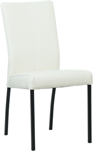SHOPX HUISCOLLECTIE Gebroken witte leren moderne eetkamerstoel Comfort - poot vierkant zwart - Toledo Leer Bianco (gebroken wit leer)