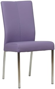 SHOPX HUISCOLLECTIE Lichtpaarse leren moderne eetkamerstoel Comfort - poot vierkant rvs - Toledo Leer Lila (lichtpaars leer)