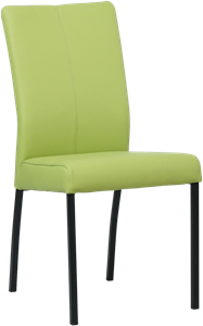 SHOPX HUISCOLLECTIE Felgroene leren moderne eetkamerstoel Comfort - poot vierkant zwart - Toledo Leer Lime (felgroen leer)