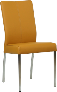 SHOPX HUISCOLLECTIE Gele leren moderne eetkamerstoel Comfort - poot vierkant rvs - Toledo Leer Leem (geel leer)