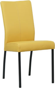 SHOPX HUISCOLLECTIE Gele leren moderne eetkamerstoel Comfort - poot vierkant zwart - Toledo Leer Giallo (geel leer)
