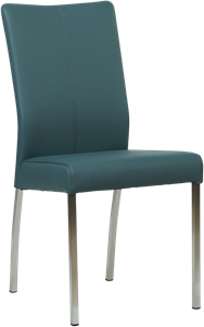 SHOPX HUISCOLLECTIE Blauwe leren moderne eetkamerstoel Comfort - poot vierkant rvs - Toledo Leer Whale (blauw leer)