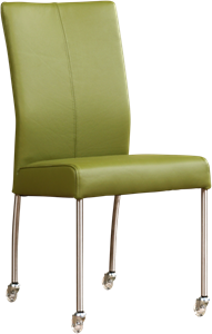 SHOPX HUISCOLLECTIE Leren eetkamerstoel Comfort - met wieltjes en zonder armleuning - Echt leer, Modern, Comfortabel en kies uit meer dan 150+ kleuren - Ontdek de Vele Leersoorten en Kleuren bij ShopX