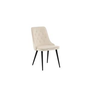 Fjôrd  Eetkamerstoel Beige|Zwart - Velvet - Deluxe - Set van 2
