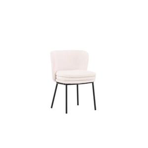 Fjôrd  Eetkamerstoel Wit|Zwart - Bouclé - Agnes - Set van 2