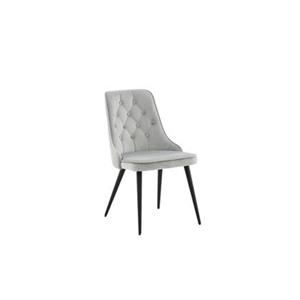 Fjôrd  Eetkamerstoel Lichtgrijs|Zwart - Velvet - Deluxe - Set van 2