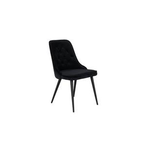 Fjôrd  Eetkamerstoel Zwart - Velvet - Deluxe - Set van 2