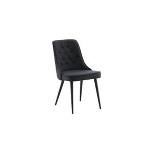 Fjôrd  Eetkamerstoel Zwart - Stof - Deluxe - Set van 2