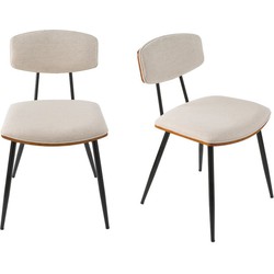 SIGNATURE  Eetkamerstoelen Babette - Beige - Set van 2