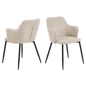 Giga Living  Eetkamerstoel Sebastien Basel Met Armleuning Beige