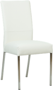 SHOPX HUISCOLLECTIE Gebroken witte leren moderne eetkamerstoel Real - poot vierkant rvs - Toledo Leer Bianco (gebroken wit leer)