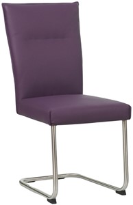 SHOPX HUISCOLLECTIE Paarse leren industriële eetkamerstoel Retro - poot rond rvs - Toledo Leer Aubergine (paars leer)