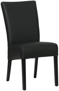 SHOPX HUISCOLLECTIE Zwarte leren landelijke eetkamerstoel Just - Toledo Leer Nero (zwart leer)