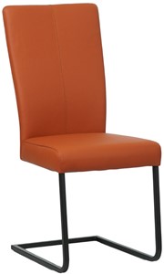 SHOPX HUISCOLLECTIE Cognac leren industriële eetkamerstoel Dare - poot vierkant zwart - Toledo Leer Natur (cognac leer)