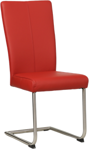 SHOPX HUISCOLLECTIE Rode leren industriële eetkamerstoel Dry - poot rond rvs - Toledo Leer Ducati (rood leer)