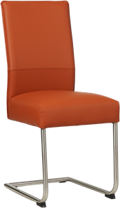 SHOPX HUISCOLLECTIE Cognac leren industriële eetkamerstoel Piece - poot rond rvs - Toledo Leer Cotto (cognac leer)
