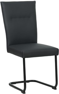 SHOPX HUISCOLLECTIE Donkerblauwe leren industriële eetkamerstoel Retro - poot rond zwart - Toledo Leer Pacific (donkerblauw leer)