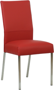 SHOPX HUISCOLLECTIE Rode leren moderne eetkamerstoel Real - poot vierkant rvs - Toledo Leer Ducati (rood leer)