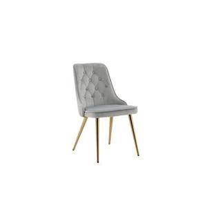 Fjôrd  Eetkamerstoel Lichtgrijs|Koper - Velvet - Deluxe - Set van 2