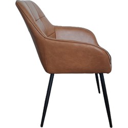 Giga Living  Eetkamerstoel Bruin PU Leer - Nolan Square - Set van 2