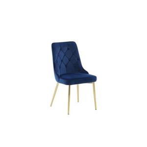 Fjôrd  Eetkamerstoel Blauw|Koper - Velvet - Deluxe - Set van 2
