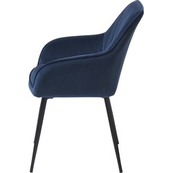 Giga Living  Eetkamerstoel Blauw Velvet - Nolan Stripe - Set van 2