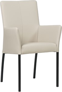 SHOPX HUISCOLLECTIE Crème leren moderne eetkamerstoel Comfort - Toledo leer Misty (crème leer)