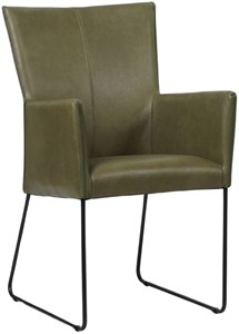SHOPX HUISCOLLECTIE Olijfgroene leren industriële eetkamerstoel Mate - Granada leer Moss (olijfgroen leer)
