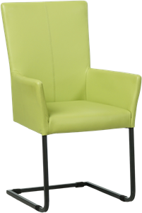 SHOPX HUISCOLLECTIE Felgroene leren industriële eetkamerstoel Dare - poot vierkant zwart - Hermes Leer Lime (felgroen leer)