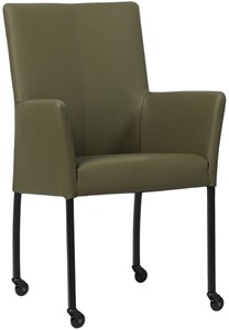 SHOPX HUISCOLLECTIE Olijfgroene leren moderne eetkamerstoel Comfort - Toledo Leer Olive (olijfgroen leer)