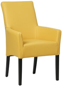 SHOPX HUISCOLLECTIE Gele leren landelijke eetkamerstoel Just - Toledo Leer Giallo (geel leer)