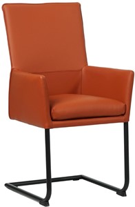 SHOPX HUISCOLLECTIE Cognac leren industriële eetkamerstoel Rumor - poot rond zwart - Toledo Leer Cotto (cognac leer)