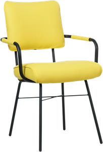 SHOPX HUISCOLLECTIE Felgele leren industriële design eetkamerstoel Solid - Hermes Leer Yellow (felgeel leer)