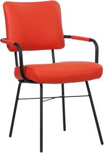 SHOPX HUISCOLLECTIE Felrode leren industriële design eetkamerstoel Solid - Hermes Leer Lipstick (felrood leer)