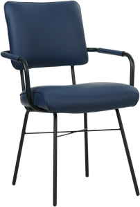 SHOPX HUISCOLLECTIE Blauwe leren industriële design eetkamerstoel Solid - Toledo Leer Kobalt (blauw leer)