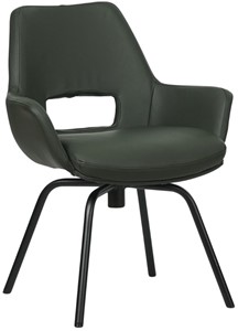 SHOPX HUISCOLLECTIE Donkergroene leren draaibare eetkamerstoel Zippy - Hermes Leer Verde (donkergroen leer)