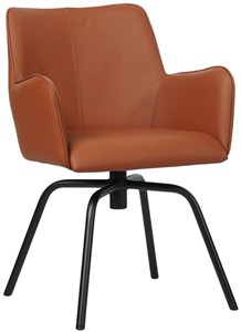 SHOPX HUISCOLLECTIE Leren eetkamerstoel Jazz - draaipoot rond frame - Echt leer, , Comfortabel en kies uit meer dan 150+ kleuren - Ontdek de Vele Leersoorten en Kleuren bij ShopX