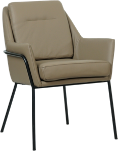 SHOPX HUISCOLLECTIE Taupe leren industriële design eetkamerstoel Mix - Hermes Leer Mocca (taupe leer)