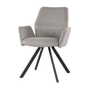 Livingfurn  Eetkamerstoel Taupe - Stof|Textiel - Set van 2