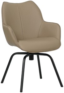 SHOPX HUISCOLLECTIE Taupe leren draaibare eetkamerstoel Magic - Hermes Leer Mocca (taupe leer)
