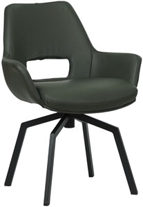 SHOPX HUISCOLLECTIE Donkergroene leren draaibare eetkamerstoel Zippy - Toledo Leer Verde (donkergroen leer)