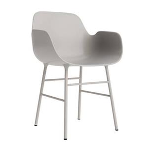 Normann Copenhagen Form Stoel met Armleuning - Staal - Warm Grijs