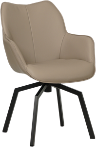 SHOPX HUISCOLLECTIE Taupe leren draaibare eetkamerstoel Magic - Toledo Leer Khaki (taupe leer)