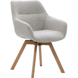 Giga Meubel  Eetkamerstoel Draaibaar Beige - Stof - Loïs - Set van 2